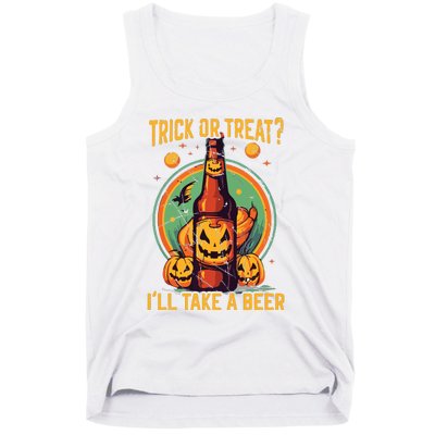 Halloween Beer Drinker Trick Or Treat Spooky Alcoholic Tank Top