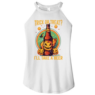 Halloween Beer Drinker Trick Or Treat Spooky Alcoholic Women’s Perfect Tri Rocker Tank