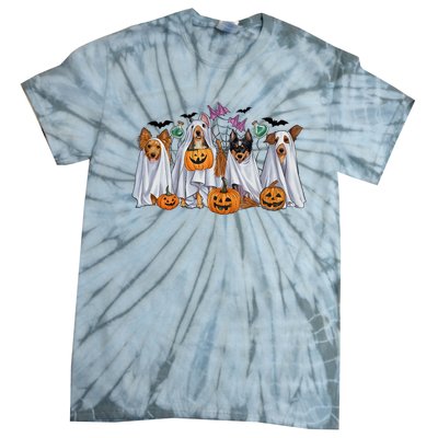 Halloween Boo Dogs Ghost Pumpkins Spooky Dog Lover Outfit Tie-Dye T-Shirt