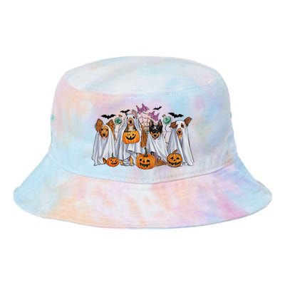 Halloween Boo Dogs Ghost Pumpkins Spooky Dog Lover Outfit Tie Dye Newport Bucket Hat