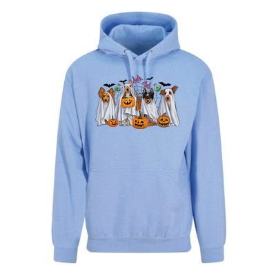 Halloween Boo Dogs Ghost Pumpkins Spooky Dog Lover Outfit Unisex Surf Hoodie