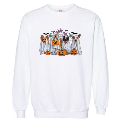 Halloween Boo Dogs Ghost Pumpkins Spooky Dog Lover Outfit Garment-Dyed Sweatshirt