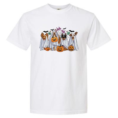 Halloween Boo Dogs Ghost Pumpkins Spooky Dog Lover Outfit Garment-Dyed Heavyweight T-Shirt