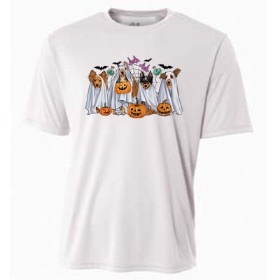 Halloween Boo Dogs Ghost Pumpkins Spooky Dog Lover Outfit Cooling Performance Crew T-Shirt