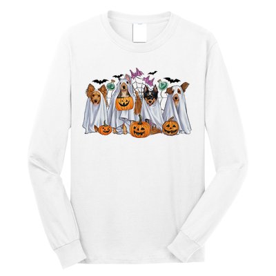 Halloween Boo Dogs Ghost Pumpkins Spooky Dog Lover Outfit Long Sleeve Shirt