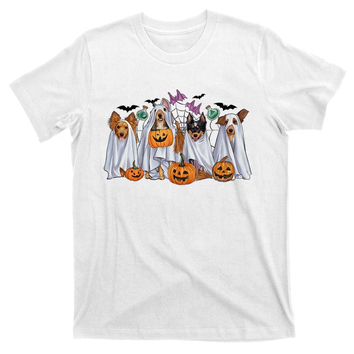 Halloween Boo Dogs Ghost Pumpkins Spooky Dog Lover Outfit T-Shirt