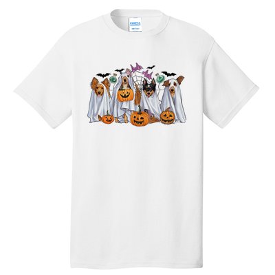 Halloween Boo Dogs Ghost Pumpkins Spooky Dog Lover Outfit Tall T-Shirt