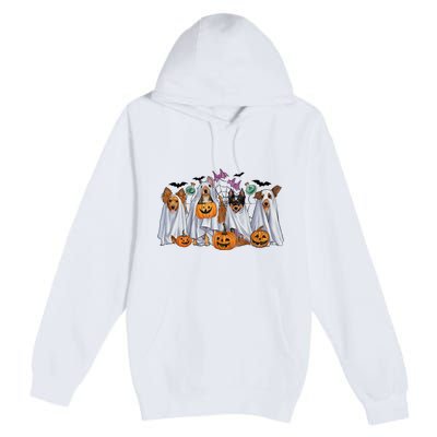 Halloween Boo Dogs Ghost Pumpkins Spooky Dog Lover Outfit Premium Pullover Hoodie