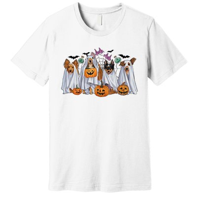 Halloween Boo Dogs Ghost Pumpkins Spooky Dog Lover Outfit Premium T-Shirt