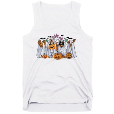 Halloween Boo Dogs Ghost Pumpkins Spooky Dog Lover Outfit Tank Top