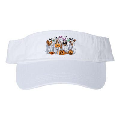 Halloween Boo Dogs Ghost Pumpkins Spooky Dog Lover Outfit Valucap Bio-Washed Visor