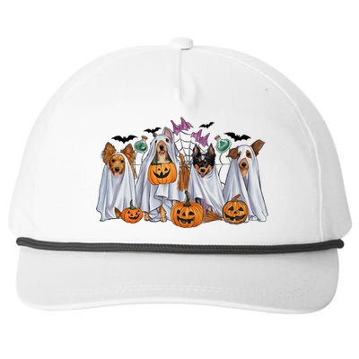 Halloween Boo Dogs Ghost Pumpkins Spooky Dog Lover Outfit Snapback Five-Panel Rope Hat