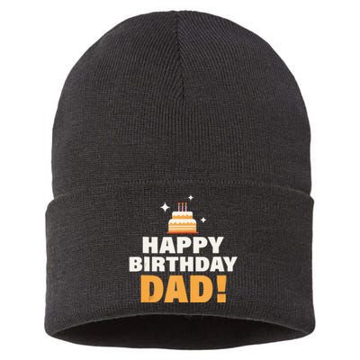 Happy Birthday Dad BDay Papa Birthday Dad Tank Top Sustainable Knit Beanie