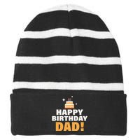 Happy Birthday Dad BDay Papa Birthday Dad Tank Top Striped Beanie with Solid Band