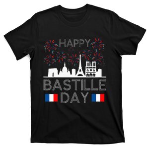 Happy Bastille Day France Paris French Flag Fireworks T-Shirt