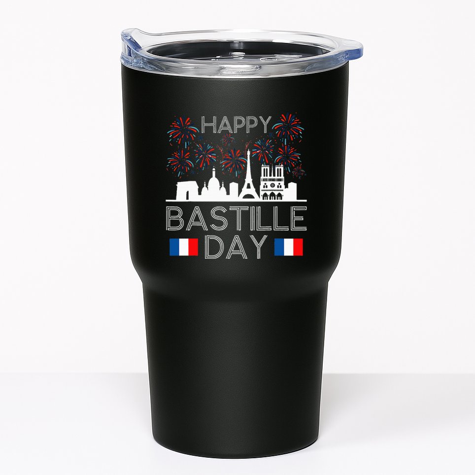 Happy Bastille Day France Paris French Flag Fireworks Tumbler
