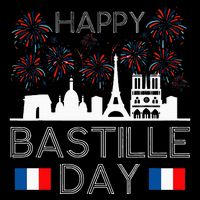 Happy Bastille Day France Paris French Flag Fireworks Pom Pom 12in Knit Beanie