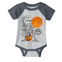 Halloween Boy Dinosaur Skeleton T Rex Scary Pumpkin Moon Infant Baby Jersey Bodysuit