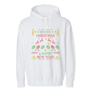 Hoppy Beer Er Ipa Ugly Christmas Party Ing Great Gift Garment-Dyed Fleece Hoodie