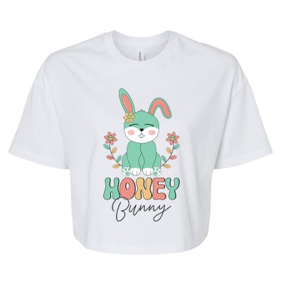 Honey Bunny Easter Bunny Retro Bella+Canvas Jersey Crop Tee