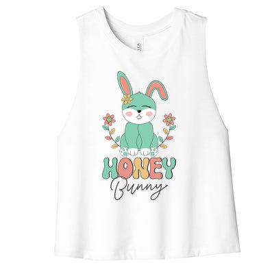 Honey Bunny Easter Bunny Retro Women's Racerback Cropped Tank