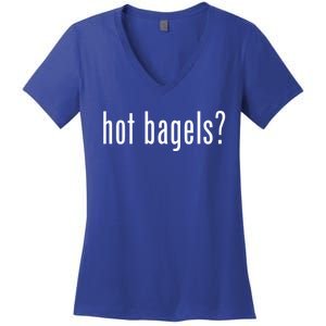 Hot Bagels Everything Bagel Lover Baker Lox And Cream Cheese Meaningful Gift Women's V-Neck T-Shirt