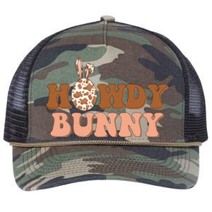 Howdy Bunny Easter Holiday Retro Rope Trucker Hat Cap