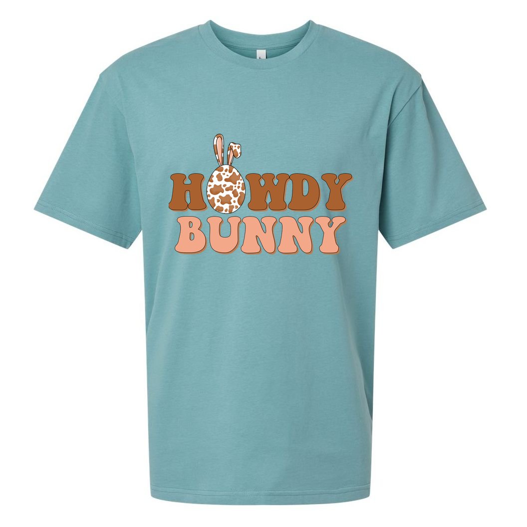 Howdy Bunny Easter Holiday Sueded Cloud Jersey T-Shirt