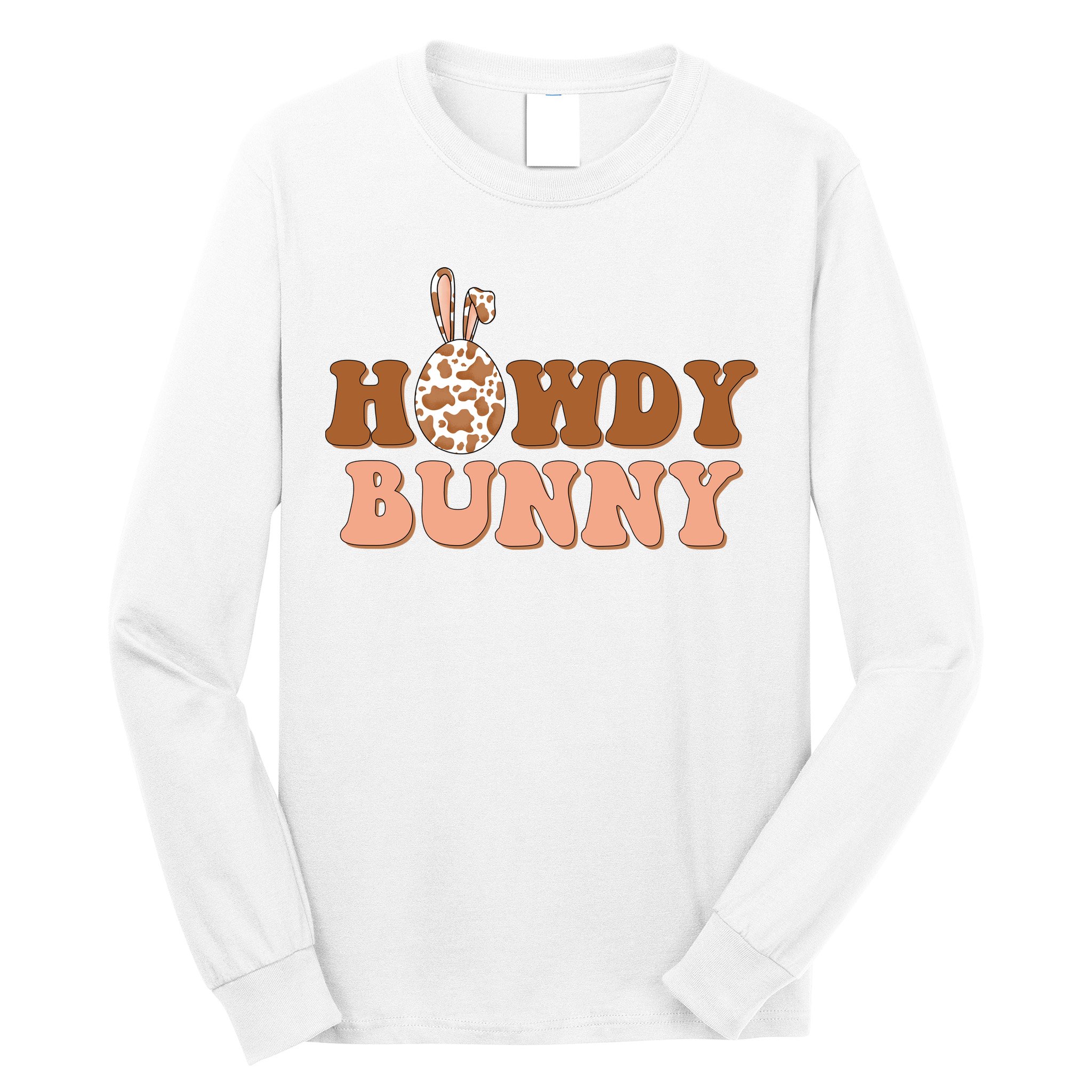 Howdy Bunny Easter Holiday Long Sleeve Shirt