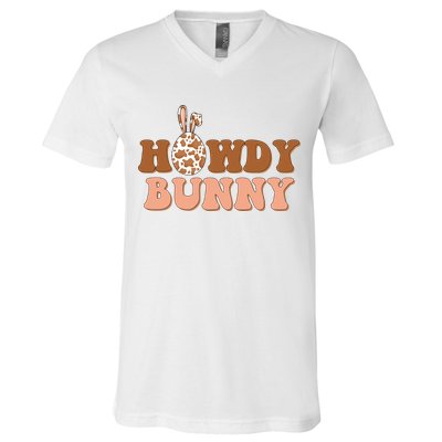 Howdy Bunny Easter Holiday V-Neck T-Shirt