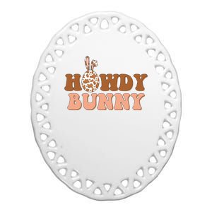 Howdy Bunny Easter Holiday Ceramic Oval Ornament