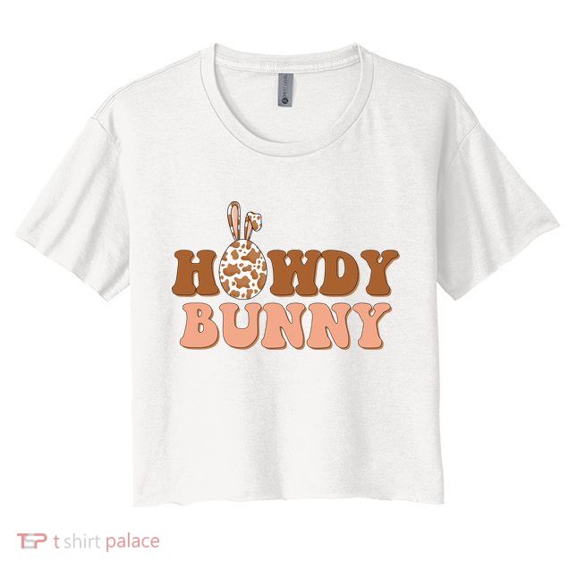Howdy Bunny Easter Holiday Crop Top