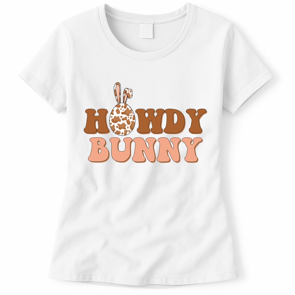 Howdy Bunny Easter Holiday Womens T-Shirt