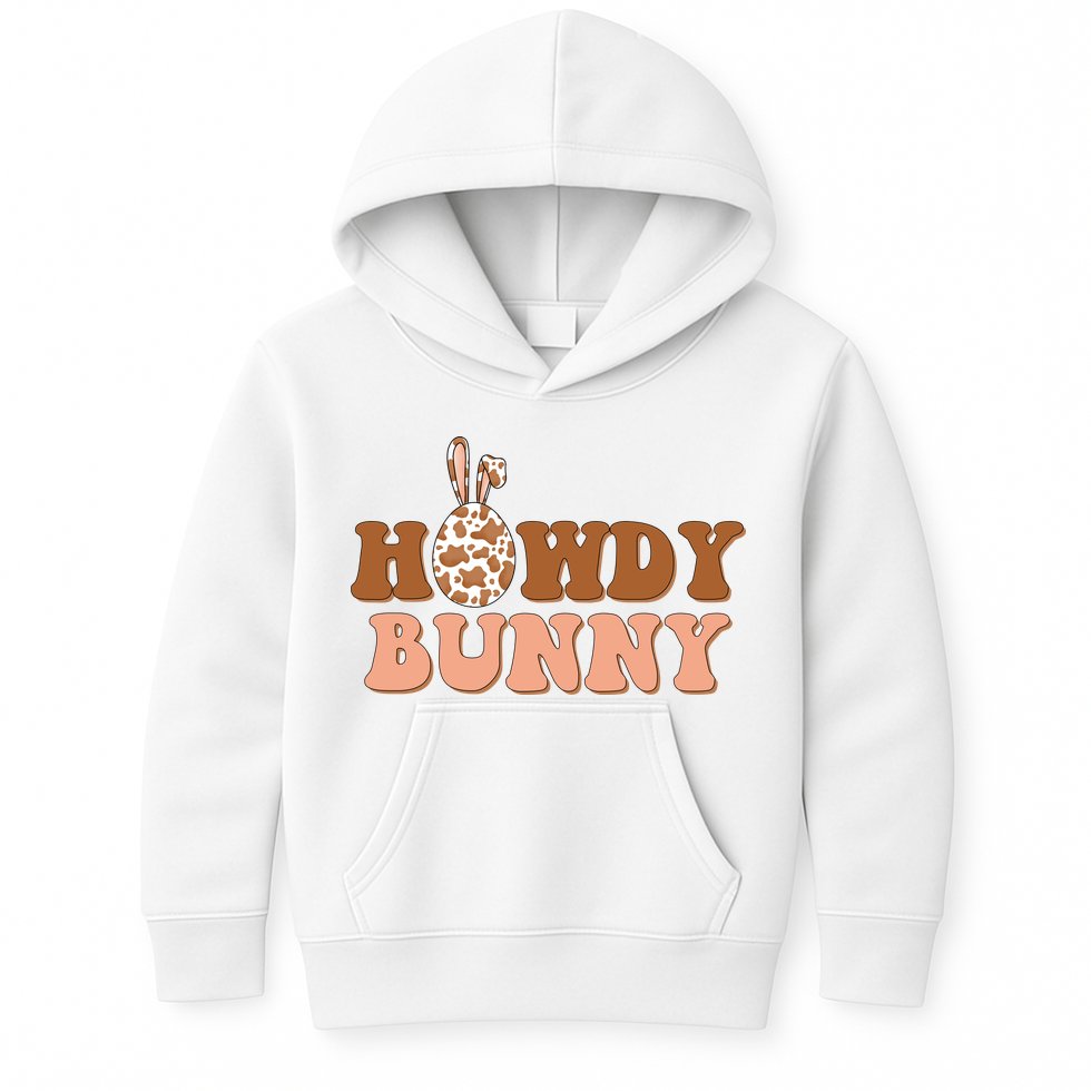 Howdy Bunny Easter Holiday Kids Hoodie