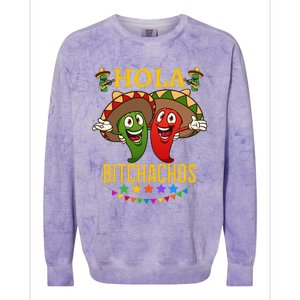 Hola Bitchachos Essential Colorblast Crewneck Sweatshirt