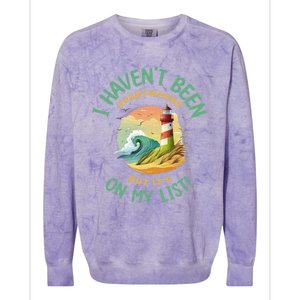 HavenT Been Everywhere But It’S On My List Travel Adventure Gift Colorblast Crewneck Sweatshirt