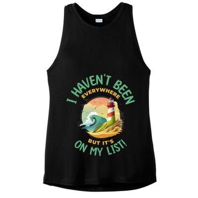 HavenT Been Everywhere But It’S On My List Travel Adventure Gift Ladies PosiCharge Tri-Blend Wicking Tank