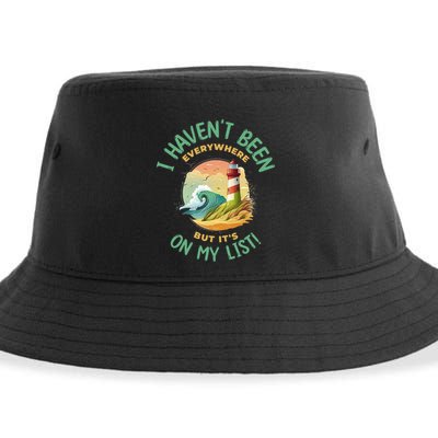HavenT Been Everywhere But It’S On My List Travel Adventure Gift Sustainable Bucket Hat