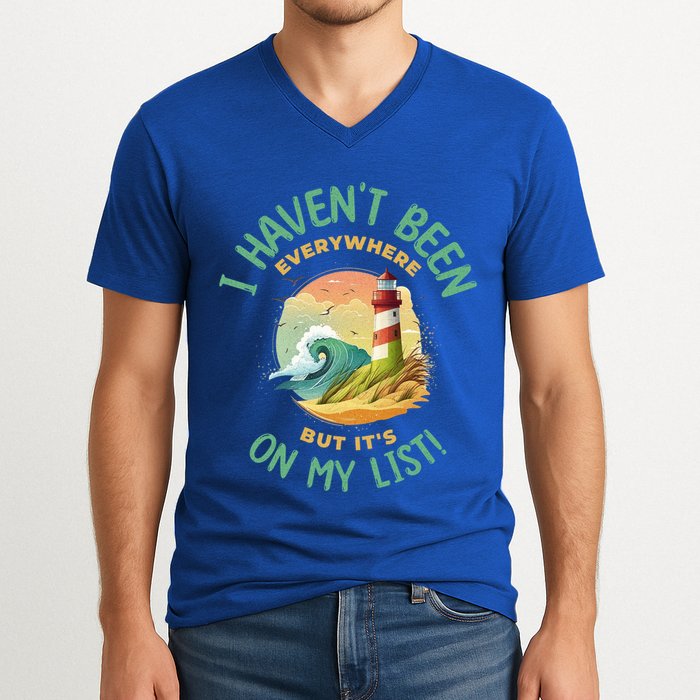 HavenT Been Everywhere But It’S On My List Travel Adventure Gift V-Neck T-Shirt