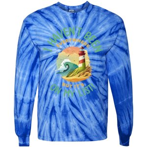 HavenT Been Everywhere But It’S On My List Travel Adventure Gift Tie-Dye Long Sleeve Shirt