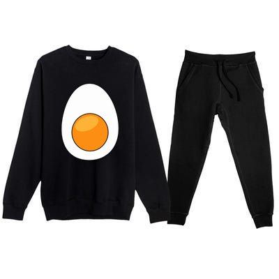 Hard Boiled Egg Funny Halloween Costume For Food Lovers Gift Premium Crewneck Sweatsuit Set