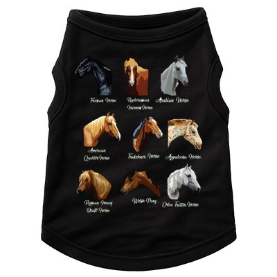 Horse Breeds Equestrian Horseback Riding Gift Doggie Tank