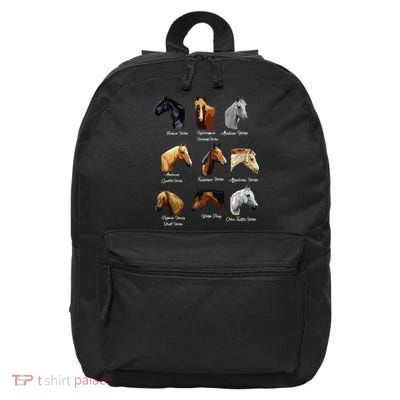 Horse Breeds Equestrian Horseback Riding Gift 16 in Basic Backpack