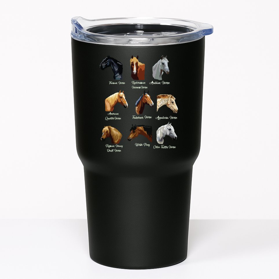 Horse Breeds Equestrian Horseback Riding Gift Tumbler