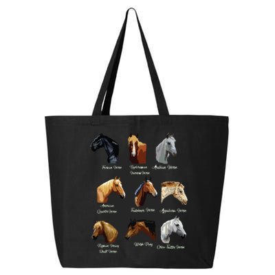 Horse Breeds Equestrian Horseback Riding Gift 25L Jumbo Tote