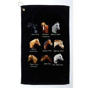 Horse Breeds Equestrian Horseback Riding Gift Platinum Collection Golf Towel