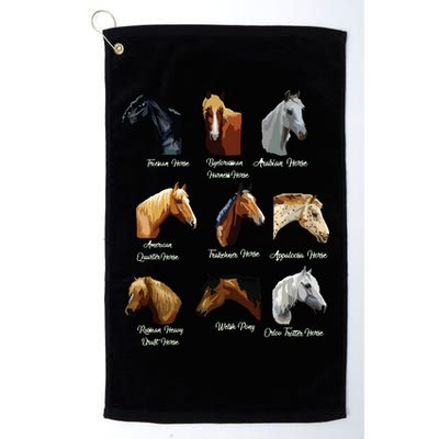 Horse Breeds Equestrian Horseback Riding Gift Golf Towel