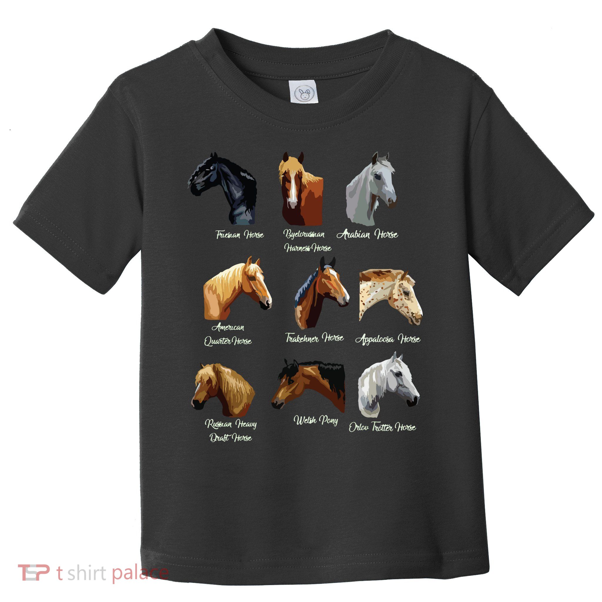 Horse Breeds Equestrian Horseback Riding Gift Toddler T-Shirt