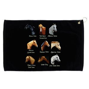 Horse Breeds Equestrian Horseback Riding Gift Grommeted Golf Towel