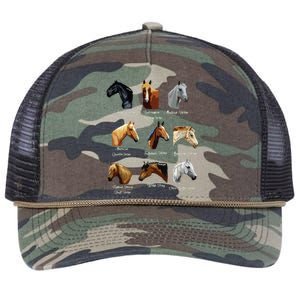 Horse Breeds Equestrian Horseback Riding Gift Retro Rope Trucker Hat Cap